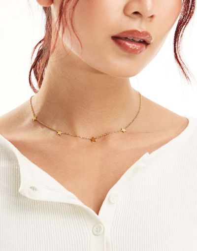 LOST SOULS Lost Souls stainless steel star necklace in 18k gold plated