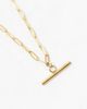 LOST SOULS Lost Souls stainless steel t-bar pendant necklace in 18k gold plated - 2