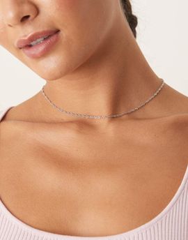 LOST SOULS Lost Souls stainless steel thin chain necklace in silver