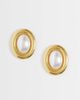 LOST SOULS Lost Souls vintage style faux-pearl stud earrings in 18kt gold-plated stainless steel - 1