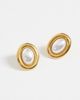 LOST SOULS Lost Souls vintage style faux-pearl stud earrings in 18kt gold-plated stainless steel - 2