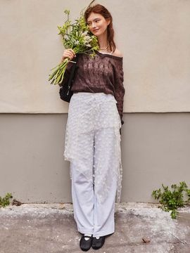 LOTS YOU lotsyou Melting Heart Candy Sweatpants [Light Gray]