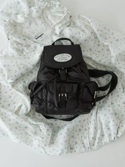 LOTS YOU lotsyou Nostalgia Chubby Backpack [Black]