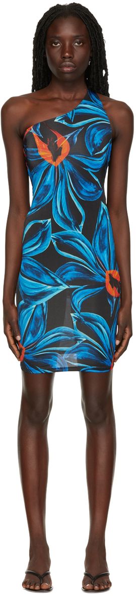 Louisa Ballou Louisa Ballou Blue Plunge Minidress