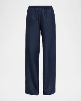 Loulou De Saison Alera Satin Wide-Leg Pants