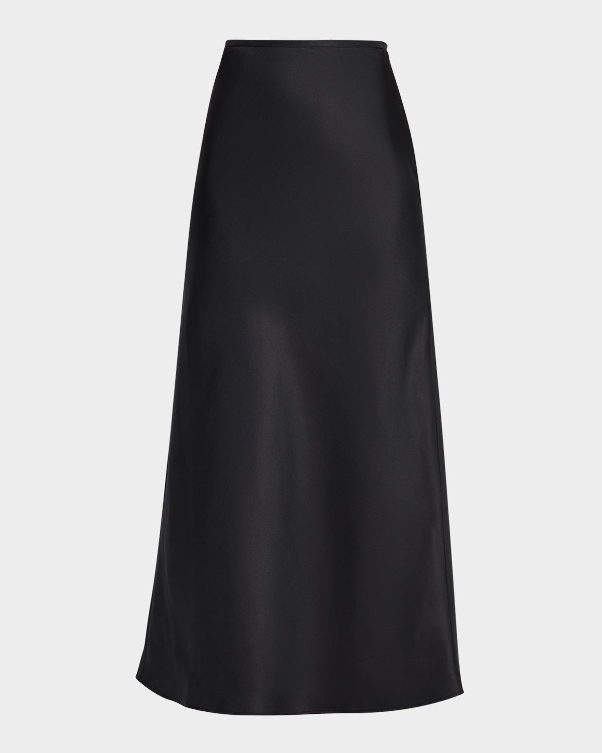 Loulou De Saison Eli Silk A-Line Maxi Skirt