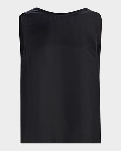 Loulou De Saison Gema Draped Silk Open-Back Top