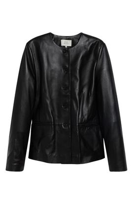LOULOU DE SAISON LOULOU DE SAISON Adea Collarless Lambskin Leather Jacket