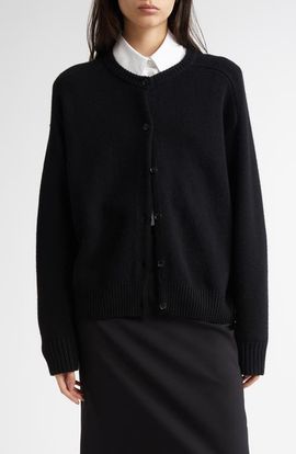 LOULOU DE SAISON LOULOU DE SAISON Aidar Crop Wool & Cashmere Crewneck Cardigan