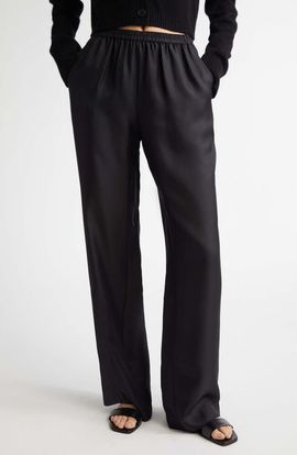 LOULOU DE SAISON LOULOU DE SAISON Alera Silk Straight Leg Pants