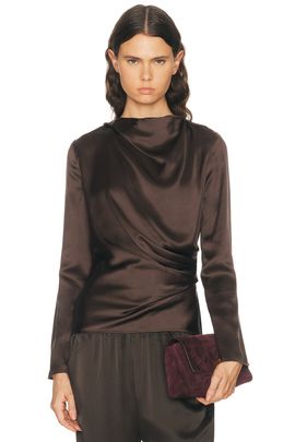 Loulou de Saison Loulou de Saison Anya Draped Long Sleeve Top