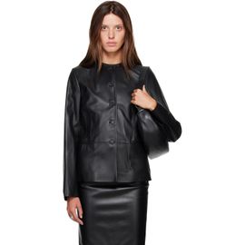Loulou de Saison Loulou de Saison Black ADEA Collarless Leather Jacket