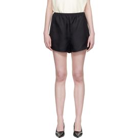 Loulou de Saison Loulou de Saison Black Cabo Elasticated Silk Shorts