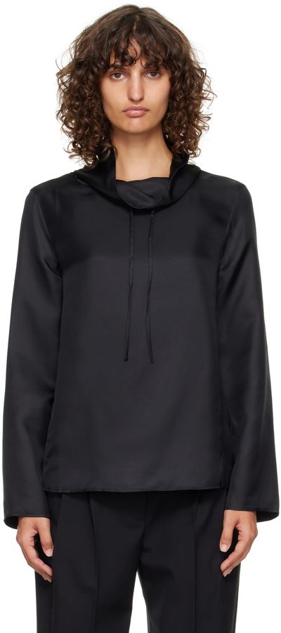 Loulou de Saison Loulou de Saison Black Cyna Silk Blouse