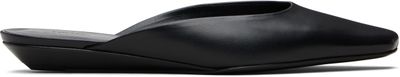 Loulou De Saison Black Diane Calf Leather Mule Flats