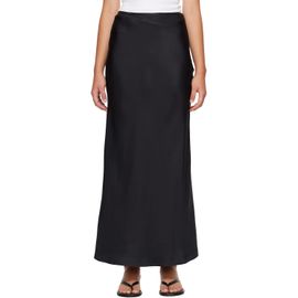 Loulou de Saison Loulou de Saison Black ELI Silk Twill Maxi Skirt