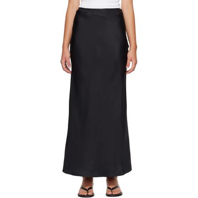 Loulou de Saison Loulou de Saison Black ELI Silk Twill Maxi Skirt