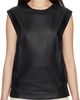 Loulou de Saison Loulou de Saison Black FIZA Ostrich-Effect Leather Blouse - 1