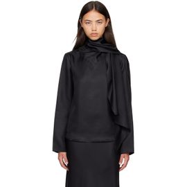 Loulou de Saison Loulou de Saison Black GALA Silk Twill Scarf Blouse