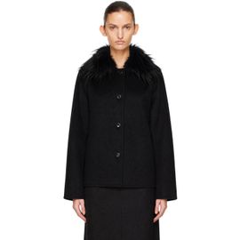 Loulou de Saison Loulou de Saison Black Rafe Detachable Faux-Fur Collar Jacket