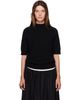 Loulou de Saison Loulou de Saison Black RUTH Stand Collar Cashmere Top - 1