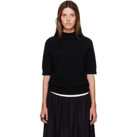 Loulou de Saison Loulou de Saison Black RUTH Stand Collar Cashmere Top