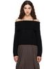 Loulou de Saison Loulou de Saison Black SIBYL Off The Shoulder Sweater - 1