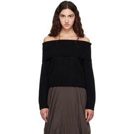 Loulou de Saison Loulou de Saison Black SIBYL Off The Shoulder Sweater