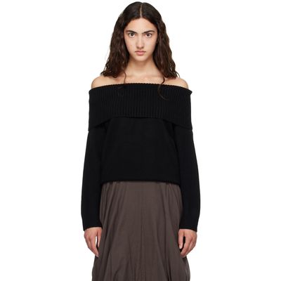 Loulou de Saison Loulou de Saison Black SIBYL Off The Shoulder Sweater