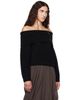 Loulou de Saison Loulou de Saison Black SIBYL Off The Shoulder Sweater - 2