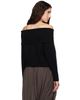 Loulou de Saison Loulou de Saison Black SIBYL Off The Shoulder Sweater - 3