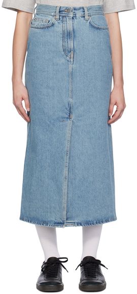 Loulou de Saison Loulou de Saison Blue Rona Denim Maxi Skirt