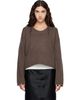 Loulou de Saison Loulou de Saison Brown DERRY LDS U Neck Cashmere Sweater - 1