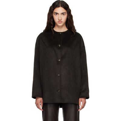 Loulou de Saison Loulou de Saison Brown DUNNE LDS Oval-Shaped Short Coat