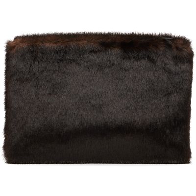 Loulou de Saison Loulou de Saison Brown Flint Faux-Fur Pouch