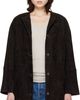 Loulou de Saison Loulou de Saison Brown Waren Oval Suede Coat - 1