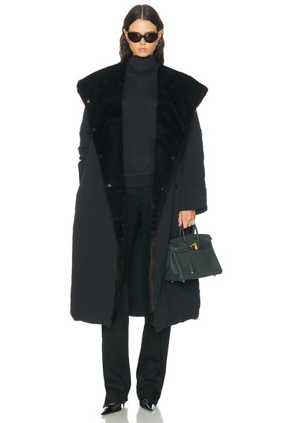 Loulou de Saison Loulou de Saison Darcy Puffer Jacket With Satin Shawl Collar