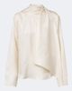 Loulou de Saison Loulou de Saison Gala draped scarf-detail silk twill top - 1