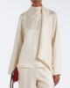 Loulou de Saison Loulou de Saison Gala draped scarf-detail silk twill top - 2