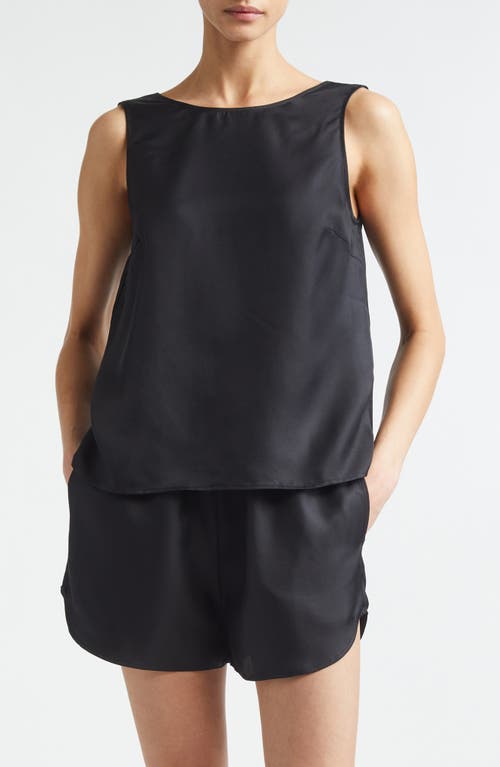 LOULOU DE SAISON LOULOU DE SAISON Gema Draped Open Back Silk Twill Top