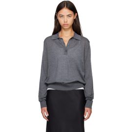 Loulou de Saison Loulou de Saison Gray MILES Long Sleeve Polo