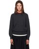 Loulou de Saison Loulou de Saison Gray OTIS Bicolor Cashmere Sweater - 1