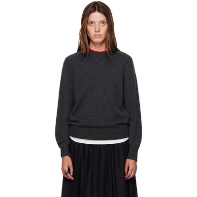 Loulou de Saison Loulou de Saison Gray OTIS Bicolor Cashmere Sweater