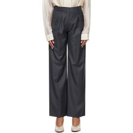 Loulou de Saison Loulou de Saison Gray Sbiru Virgin Wool Pleated Trousers