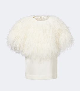 Loulou de Saison Loulou de Saison Iona feather-trimmed top