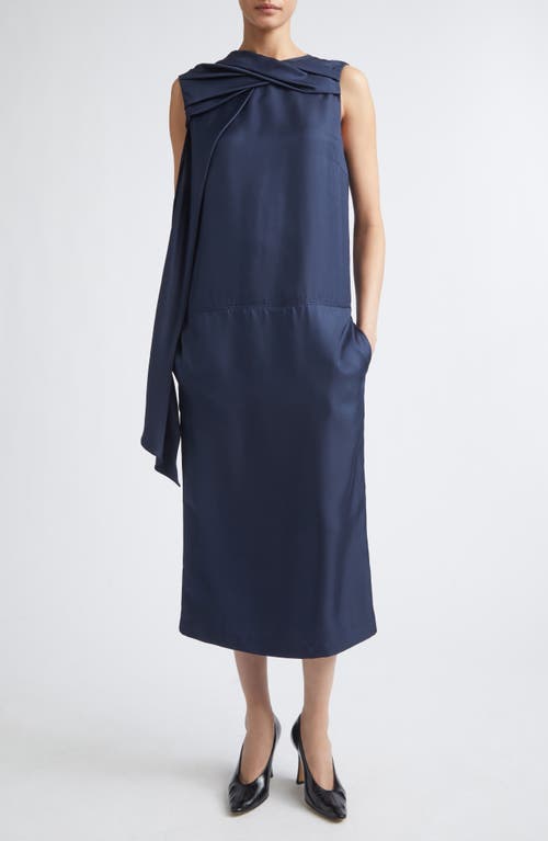 LOULOU DE SAISON LOULOU DE SAISON Izia Draped Silk Twill Cape Dress