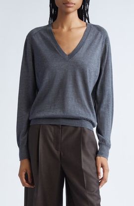 LOULOU DE SAISON LOULOU DE SAISON Julio Thin Cashmere V-Neck Sweater