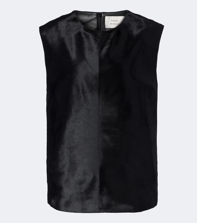 Loulou de Saison Loulou de Saison Juni pony-effect leather top