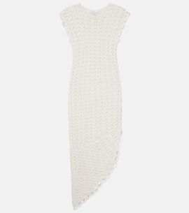 Loulou de Saison Loulou de Saison Malena asymmetric scalloped crochet midi dress