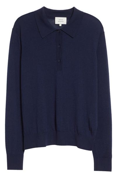 LOULOU DE SAISON LOULOU DE SAISON Miles Long Sleeve Cashmere Polo Sweater